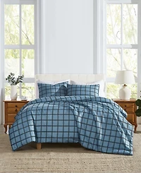 Cannon Luka Grid Plaid 3-Piece Duvet Cover Set
