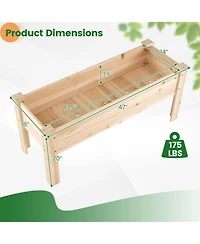 Costway Wooden Raised Garden Bed with Legs, Drainage Holes