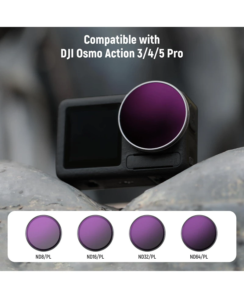 Neewer ND8 Camera Lens Accessory with select Dji Osmo Action models