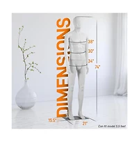 SereneLife Male Mannequin Torso Dress Form, Full Body Adjustable Stand