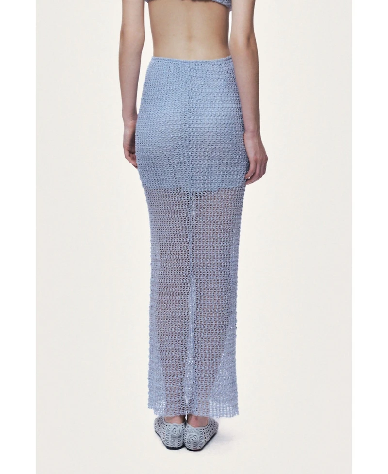 Nocturne Women's Mesh Detail Maxi Skirt