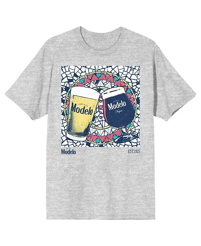 Modelo Men's Glasses Mosaic glass background Viva La Tradicion on Athletic Heather Short Sleeve Adult