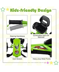 Gymax Go Kart for Kids 4 Wheel Toddler Ride On Pedal Car w/ Steering Handlebars