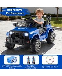 Gymax Kids Ride On Utv Car with Detachable TrailerParent Remote Control Light and Music