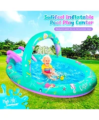 Aofar 96''Mermaid Inflatable Pool Slide Sprinkler Yard Garden