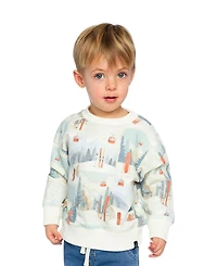 Deux par Baby Boy 12M-24M Fleece Sweatshirt Ski Print