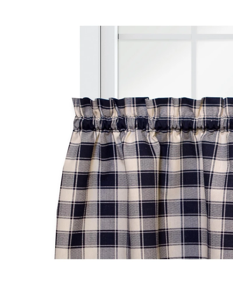 Ellis Curtain Country Check Tailored With 1.5inch Rod Pocket Window Tiers