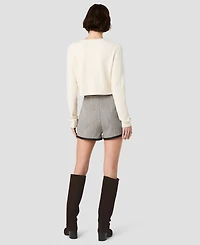 French Connection Women's Speckled Herringbone Mid-Rise Shorts