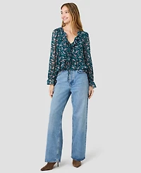 French Connection Women's Marina Tie-Front V-Neck Top