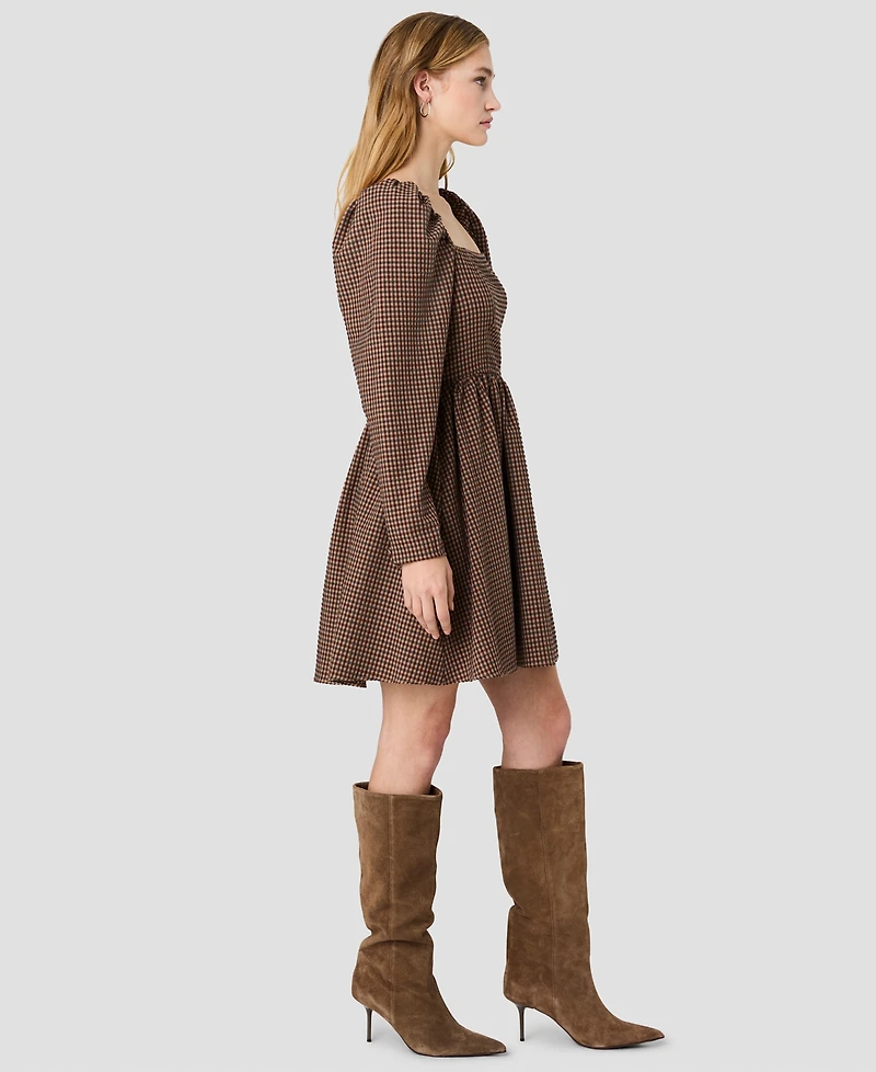 French Connection Women's Diana Square Neck Long-Sleeve Fit-and-Flare Mini Dress