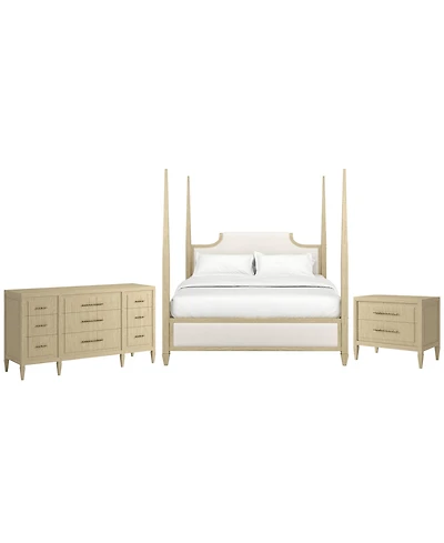 A.r.t. Furniture Eave 3-Piece Queen Upholstered Bedroom Set (Bed, Dresser & Nightstand)