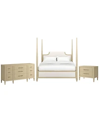 A.r.t. Furniture Eave 3-Piece Queen Upholstered Bedroom Set (Bed, Dresser & Nightstand)