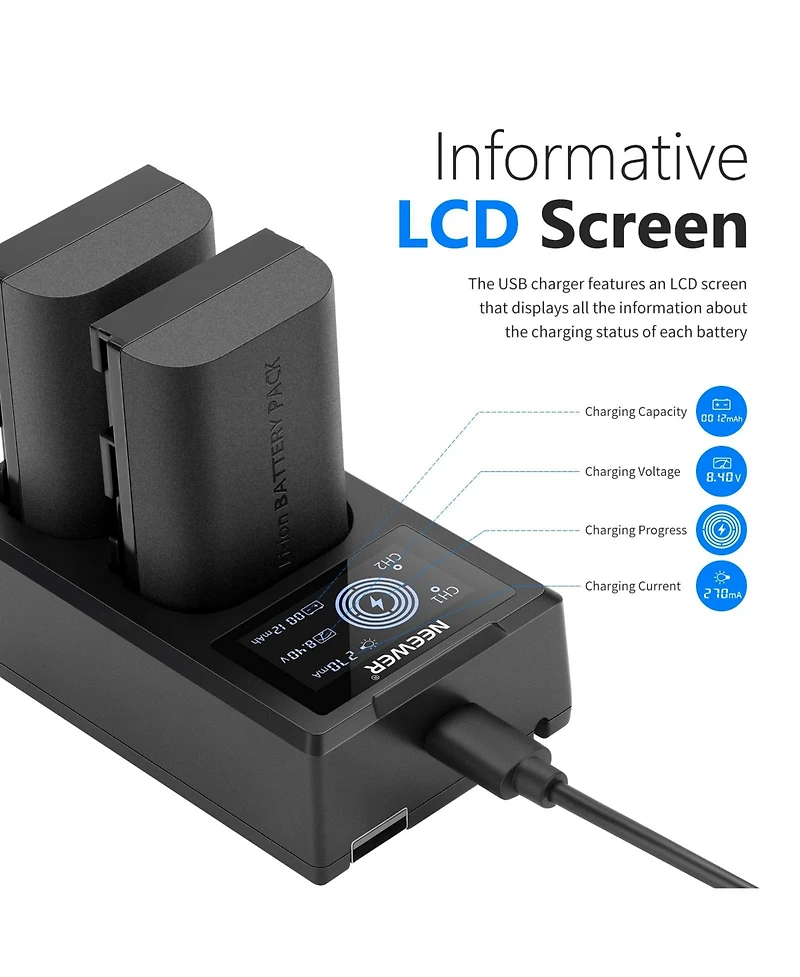 Neewer Lp-E6NH Camera Battery and Charging Accessory