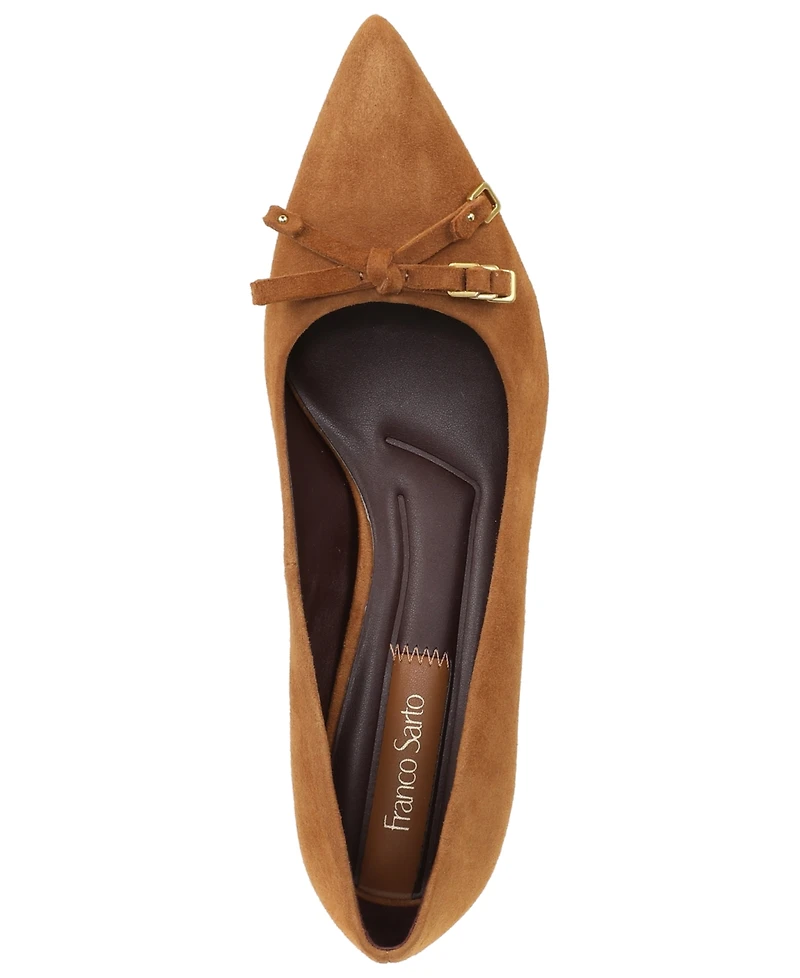 Franco Sarto Women's Suede Bow Pointed Toe Pumps