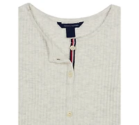 Tommy Hilfiger Girls' 7-16 Pointelle Rib Long-Sleeve Top