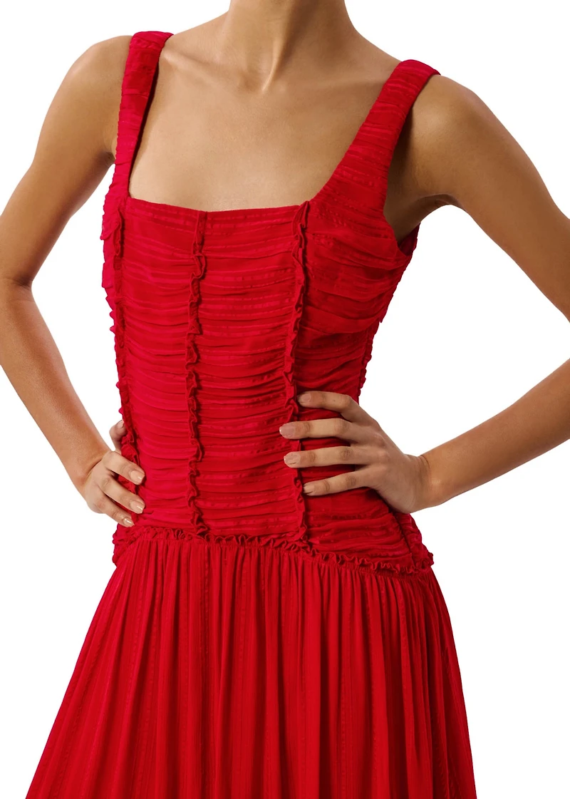 Whistles Women's Square Neck Wide Strap Maxi Dress