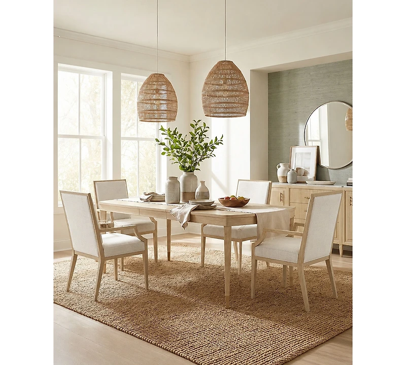 A.r.t. Furniture Eave Ii 5-Piece Oval Dining Set (Table & 4 Upholstered Arm Chairs)