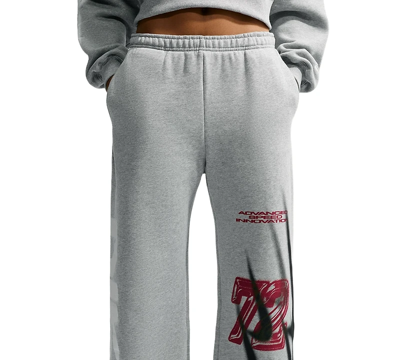 Nike Studio Women's Fleece Medium Weight Oversized High-Rise Straight-Leg Graphic Pants