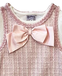 Blueberi Boulevard Girls' 2T-6X Short-Sleeve Top and Sleeveless Jumper Dress, 2-Piece Set