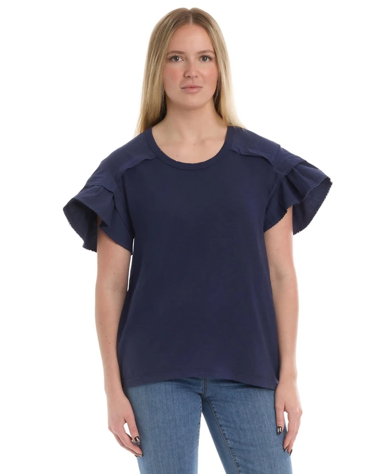 Wilt Women's Ruffle Short Sleeve Tee