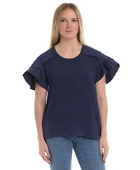 Wilt Women's Ruffle Short Sleeve Tee