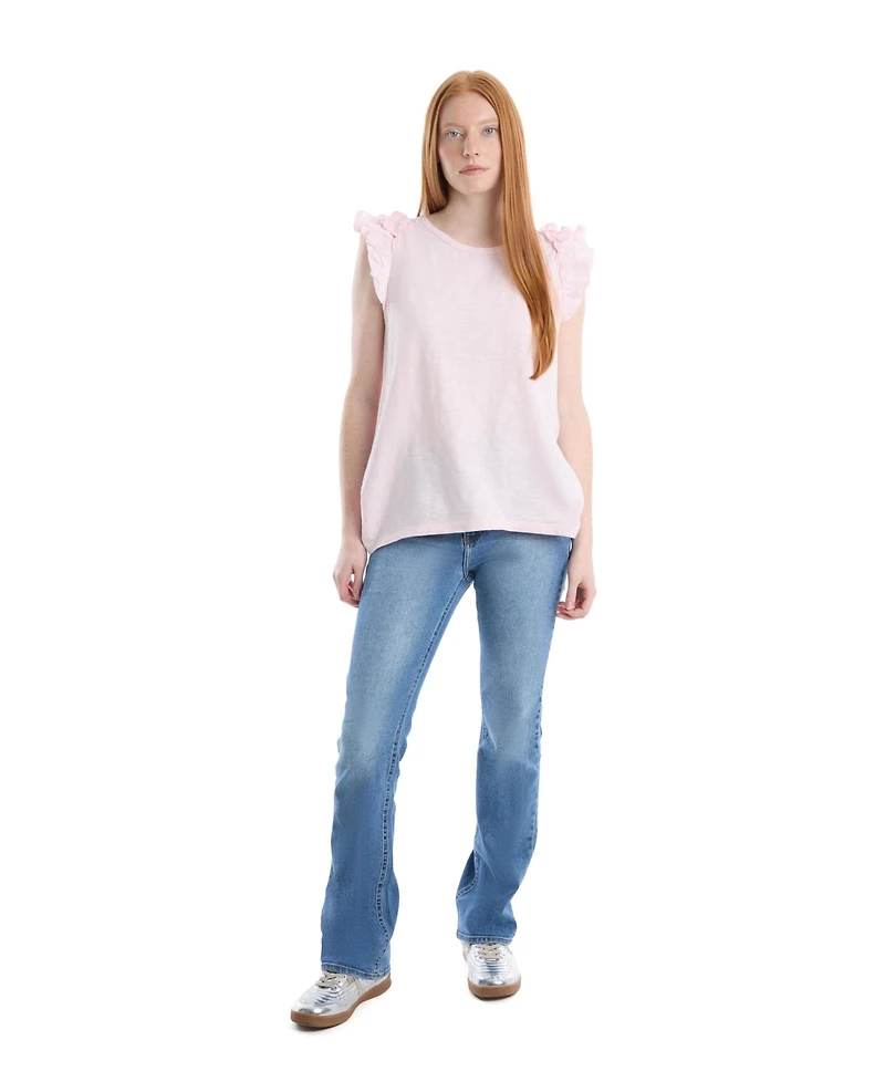 Wilt Women's Ruffle Shoulder Tank Tee