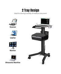 Yescom NexusX MedEvolve 2 Tiers Medical Trolley Mobile Medical Cart Rolling Cart Lab Dental Office