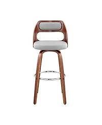 HomeRoots 26" Faux Leather Counter Height Swivel Bar Chair