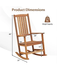 Gymax 2piece Rocking Chair High-Back Outdoor Rocker with Smooth Rocking Base for Backyard