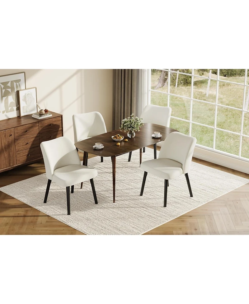 gaomon Dining Chairs Set of 4, Mid Century Upholstered Dining Room Chairs with Velvet Seat and Metal Legs, Modern Side Chairs for Kitchen Dining Table