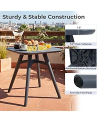 Gymax Square Outdoor Dining Table All-Weather Plastic Patio Bistro Table for 4