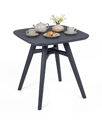 Gymax Square Outdoor Dining Table All-Weather Plastic Patio Bistro Table for 4
