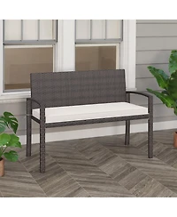 Gymax 2-Person Patio Loveseat with Removable Seat Cushion Metal Frame Backrest