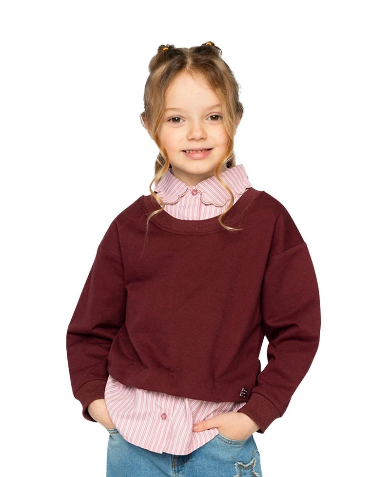 Deux par Girls (2T-5T) Fake Two Layer Sweater