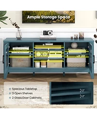Slickblue Farmhouse Tv Stand for TVs up to 65 Inch with 4 Adjustable Shelves