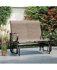 Slickblue Outdoor Glider Bench for 2 People with High Backrest and Smooth Glide
