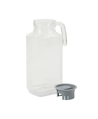 Gibson Home Glass Pitcher, 61 oz (1.8L) – Clear Water & Juice Pitcher with Lid and Easy-Pour Handle, Soda Lime Glass