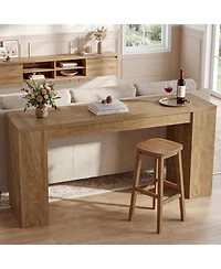 Tribesigns 35.4" Tall Farmhouse Console Table, 71" Wooden Sofa Table for Living Room, Modern Entryway Furniture