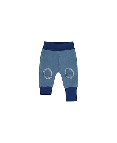 Deux par Deux Baby Unisex (0-24)months French Terry Denim Evolutive Pants Denim