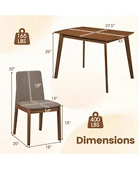 Slickblue 5-Piece Dining Set with Kitchen Table and Upholstered Chairs