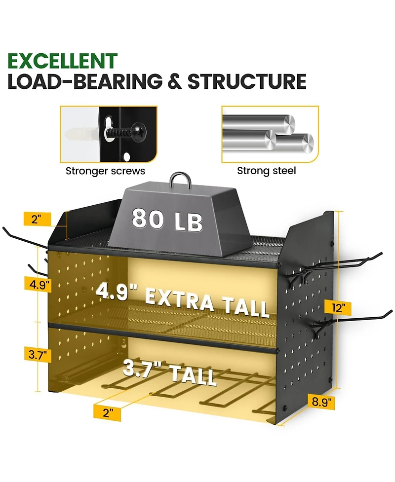 Xdovet Power Tool Organizer Wall Mount Drill Holder Pegboard Rack Hooks Workshop Storage