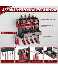 Xdovet Power Tool Organizer Wall Mount 4 Layers Drill Holder Garage Storage Rack