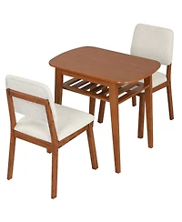 Slickblue 3 Piece Kitchen Dining Table Set with Upholstered Chairs for 2 Person