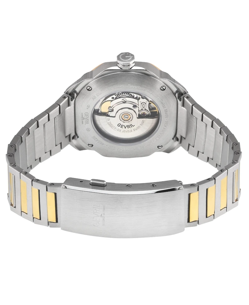 Gevril Men's Roosevelt Swiss Automatic Two tone Ipyg/Ss Bracelet Watch