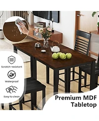 Slickblue 5-Piece Counter Height Kitchen Table Set with Footrest and Wood Frame