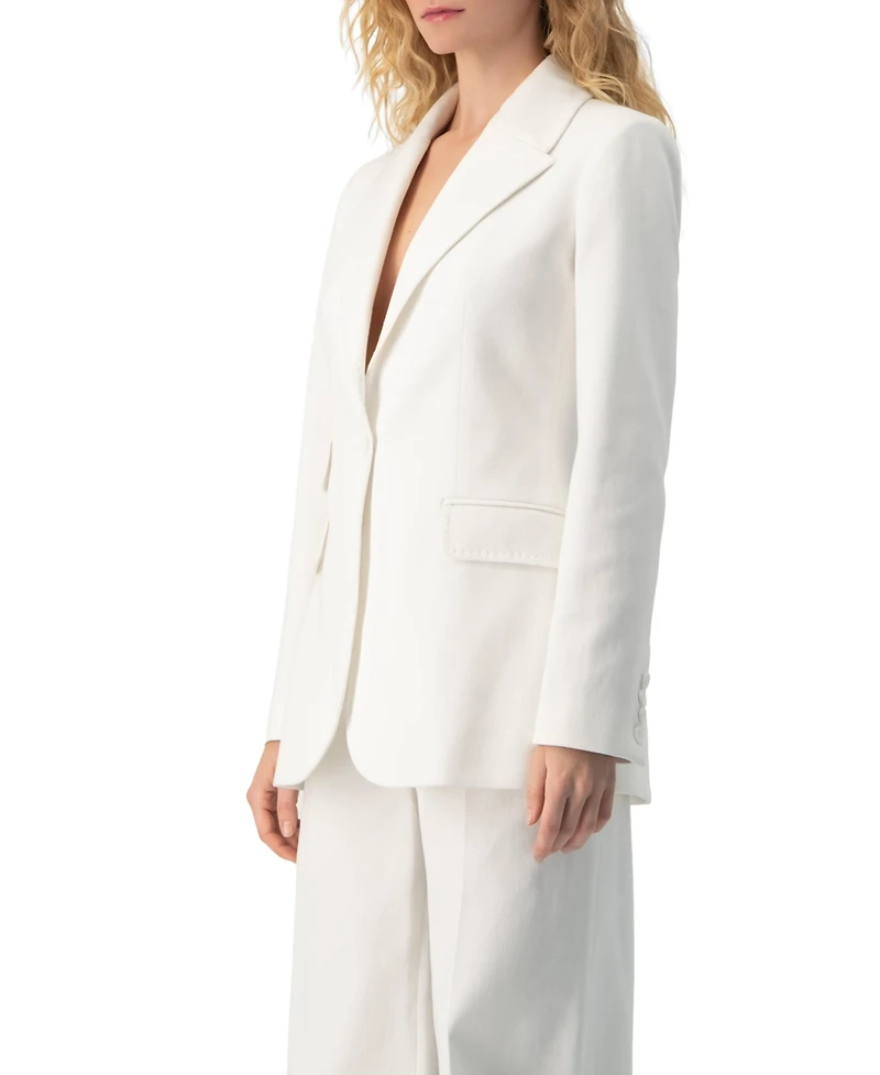 Ivonne Women's Single-Breasted Structured Tailored Blazer