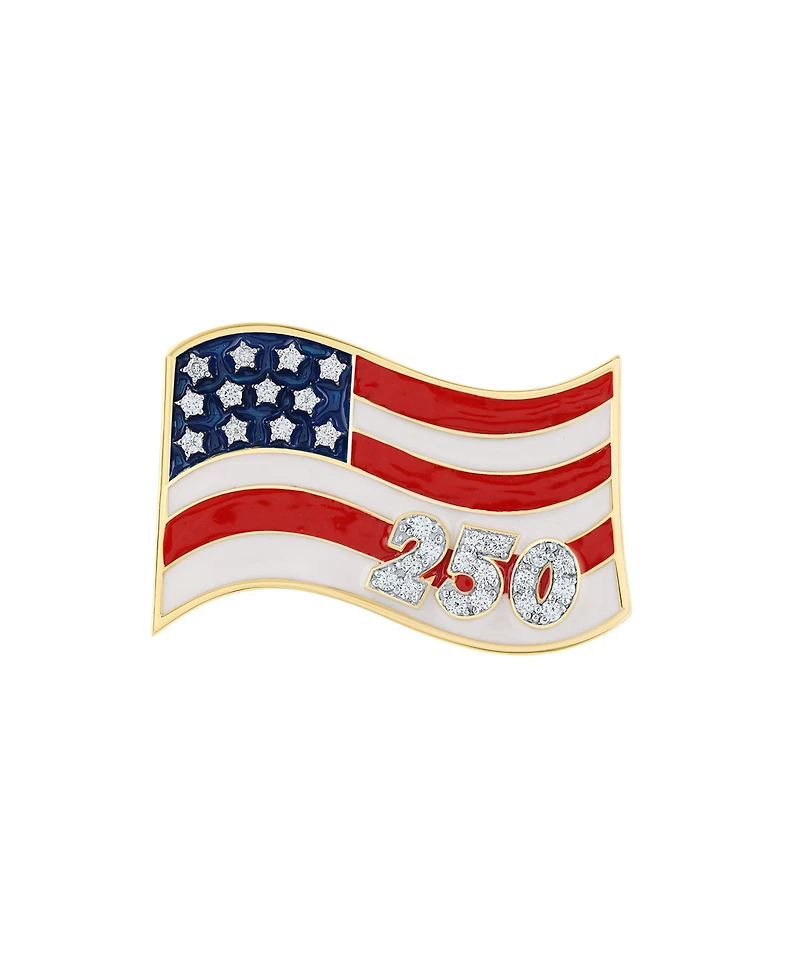 Lab-Grown Diamond Pin (1/4 ct. t.w.) in 14k Gold-Plated Sterling Silver, Macy's Exclusive