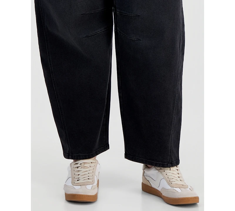 And Now This Trendy Plus Tie-Waist Barrel Jeans, Macy's Exclusive