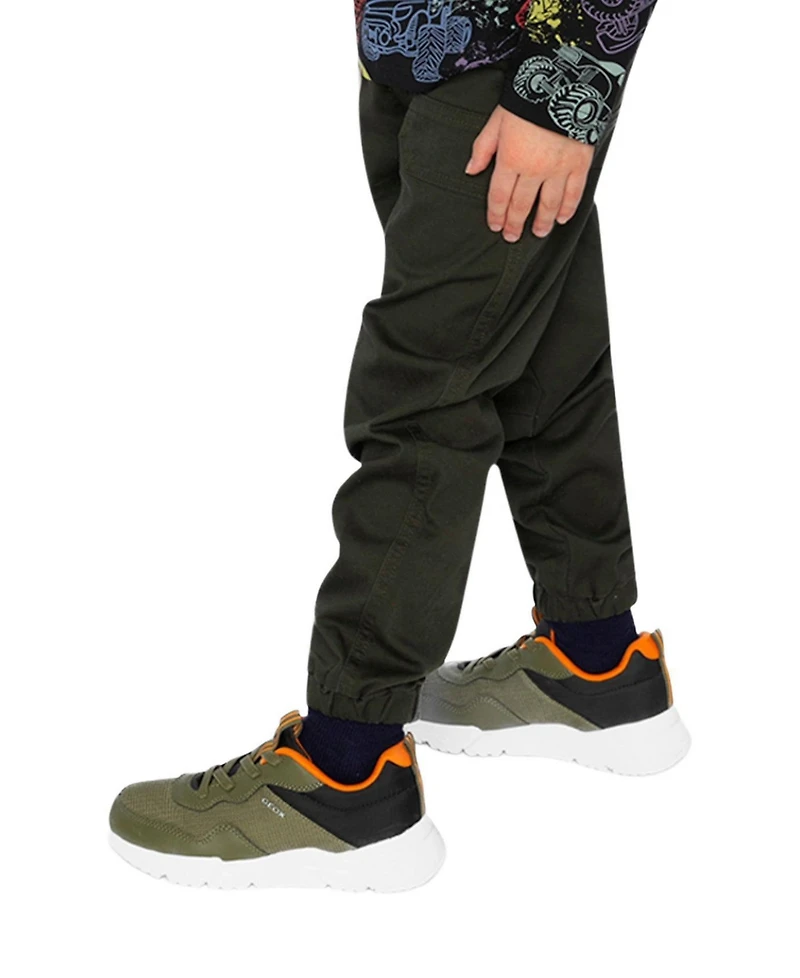 Deux par Baby Boys Stretch Canvas Jogger Pants Very Dark Green