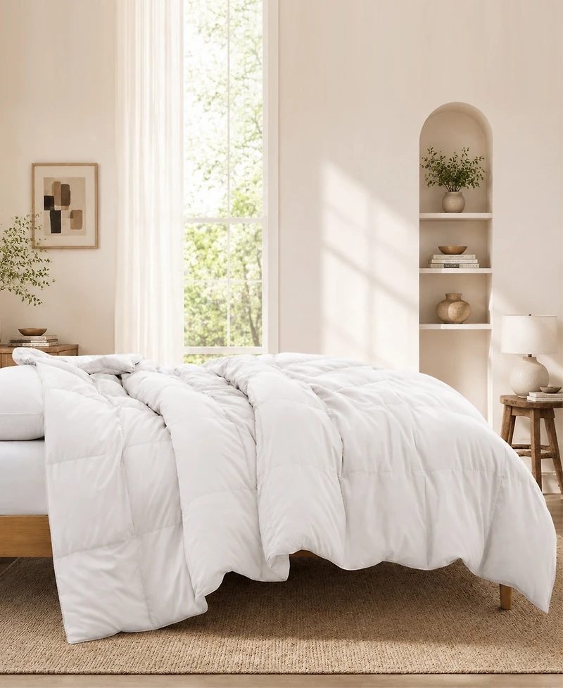 Unikome Lightweight White Goose Down Feather Fiber Comforter